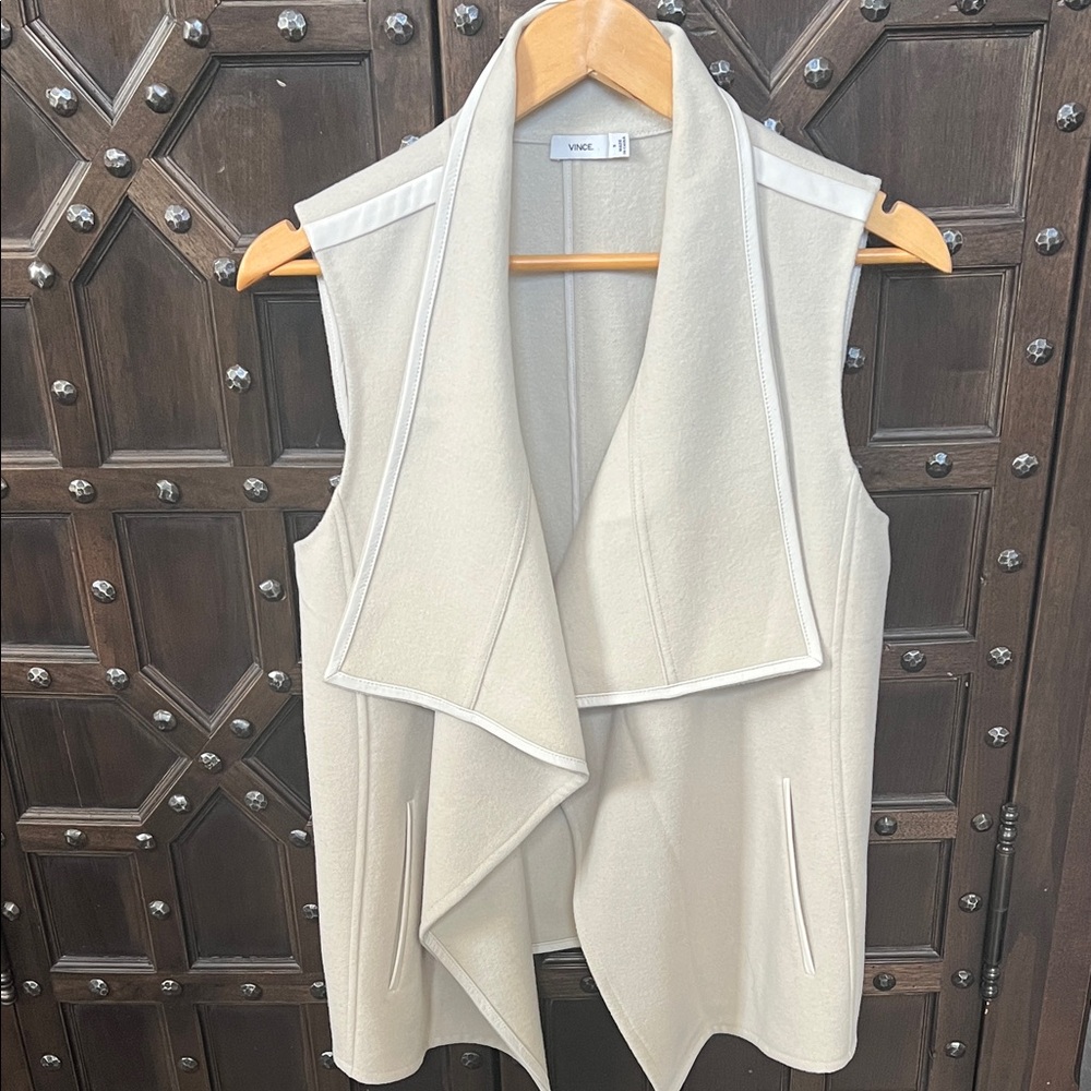 Vince Cream Open Front Vest